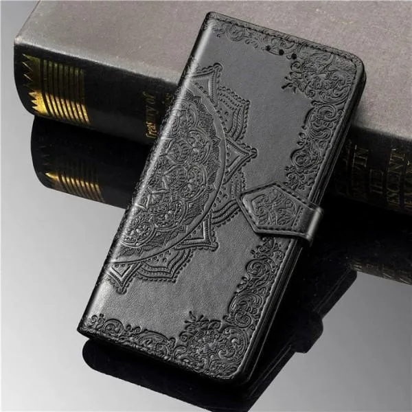 Кожаный чехол (книжка) Art Case с визитницей для Realme XT — Черный — фото 4