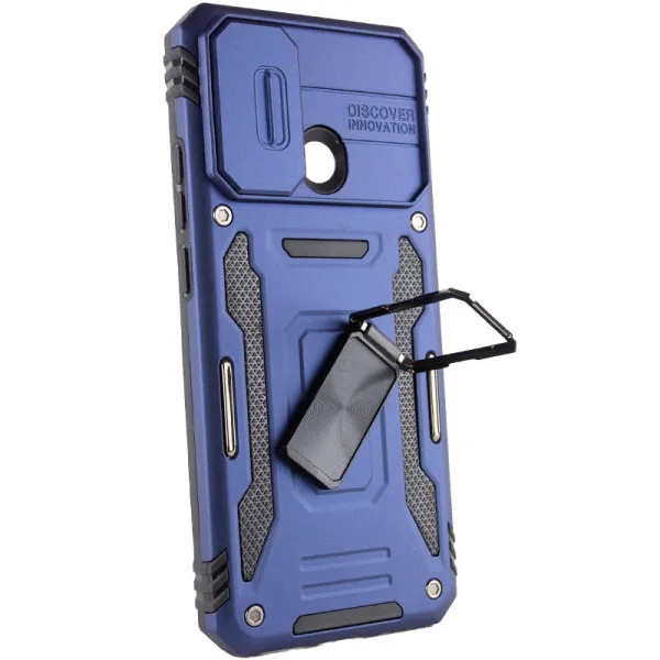 Ударостійкий чохол Camshield Army Ring для Xiaomi Redmi 10C — Синій — фото 3
