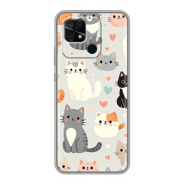 Чехол с принтом «Коллаж котов» для Xiaomi Redmi 10C