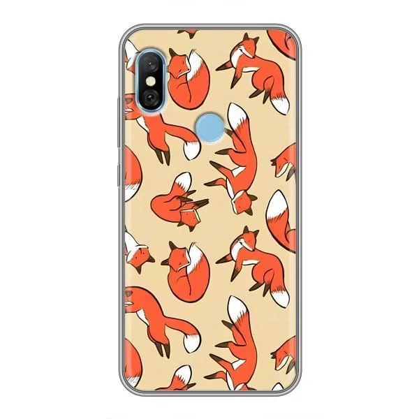 Чехол с принтом «Лисички» для Xiaomi Redmi 6 pro Чехол с принтом «Лисички» для Xiaomi Redmi 6 pro