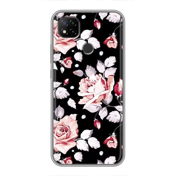 Чехол с принтом «Цветочки на черном» для Xiaomi Redmi 9c Чехол с принтом «Цветочки на черном» для Xiaomi Redmi 9c