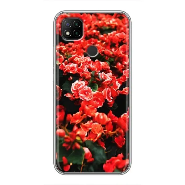 Чехол с принтом «Цветы красные» для Xiaomi Redmi 9c Чехол с принтом «Цветы красные» для Xiaomi Redmi 9c