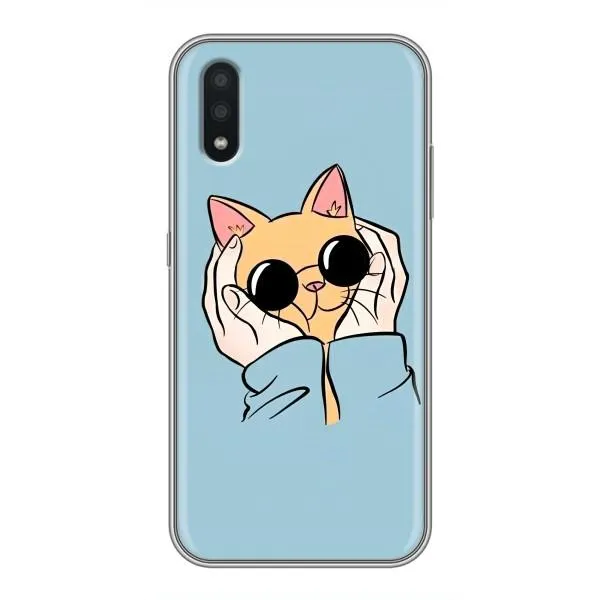 Чехол с принтом «Котик в очках» для Samsung Galaxy A01 Core