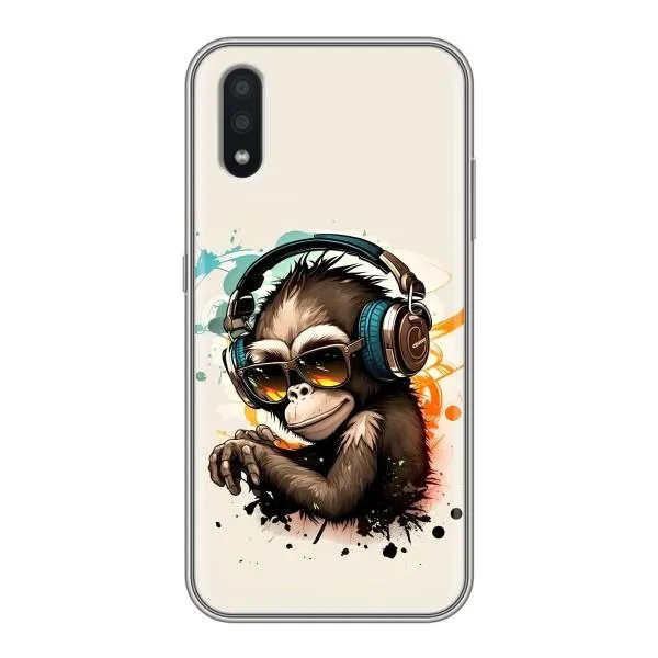 Чохол з принтом «Макака в навушниках» для Samsung Galaxy A01