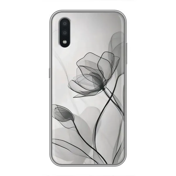 Чехол с принтом «Черные цветы» для Samsung Galaxy A01 Чехол с принтом «Черные цветы» для Samsung Galaxy A01