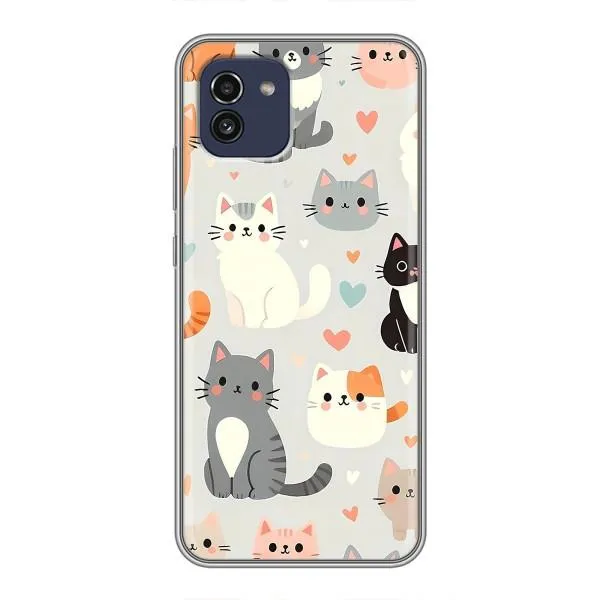 Чехол с принтом «Коллаж котов» для Samsung Galaxy A03 (A035)