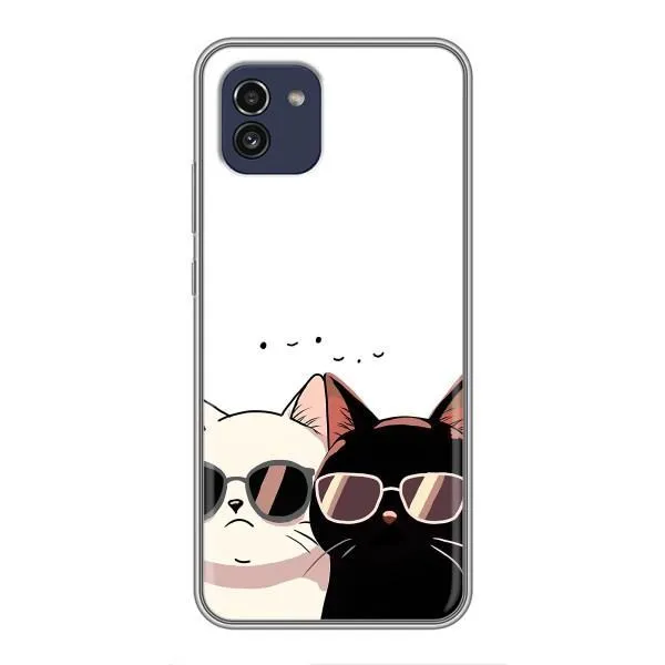 Чехол с принтом «Коты в очках» для Samsung Galaxy A03 (A035)