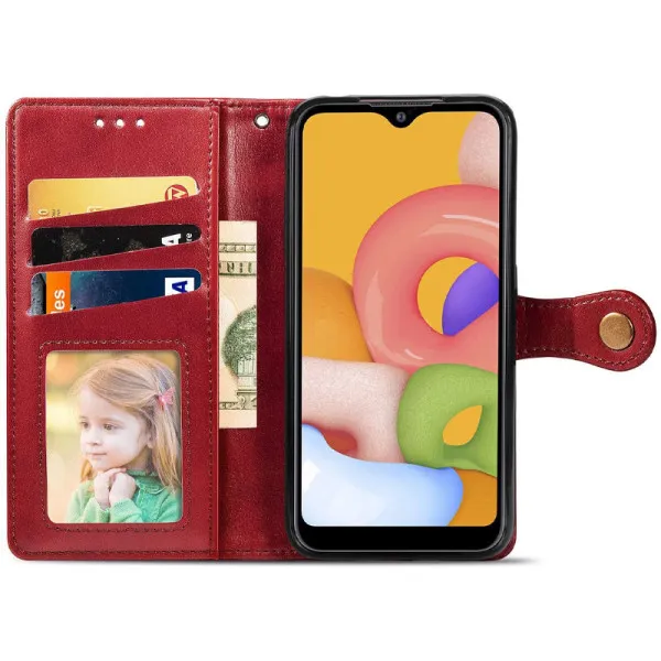 Кожаный чехол-книжка GETMAN Gallant (PU) для Samsung Galaxy A04 — Красный — фото 4 Кожаный чехол-книжка GETMAN Gallant (PU) для Samsung Galaxy A04 — Красный — фото 4