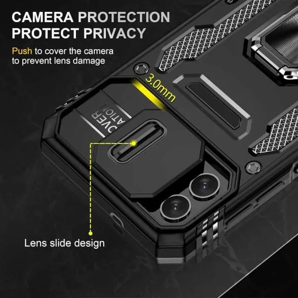 Ударопрочный чехол Camshield Army Ring для Samsung Galaxy A05 — Черный — фото 3