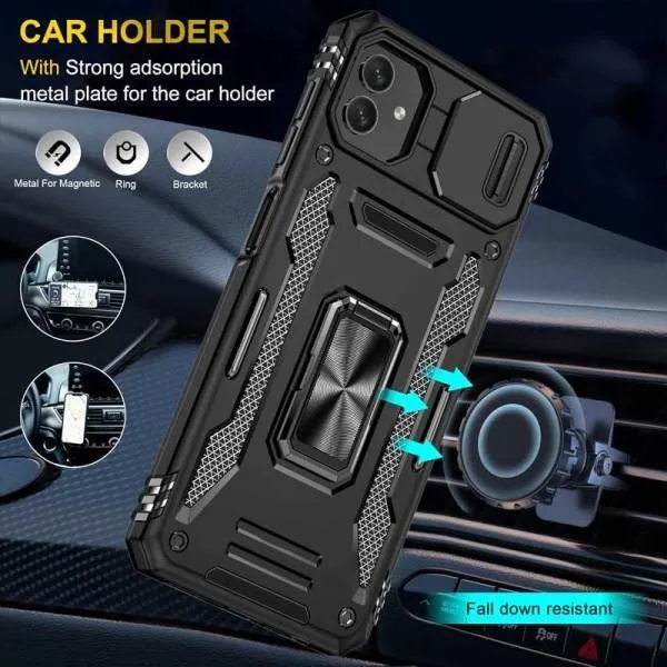 Ударопрочный чехол Camshield Army Ring для Samsung Galaxy A05 — Черный — фото 4