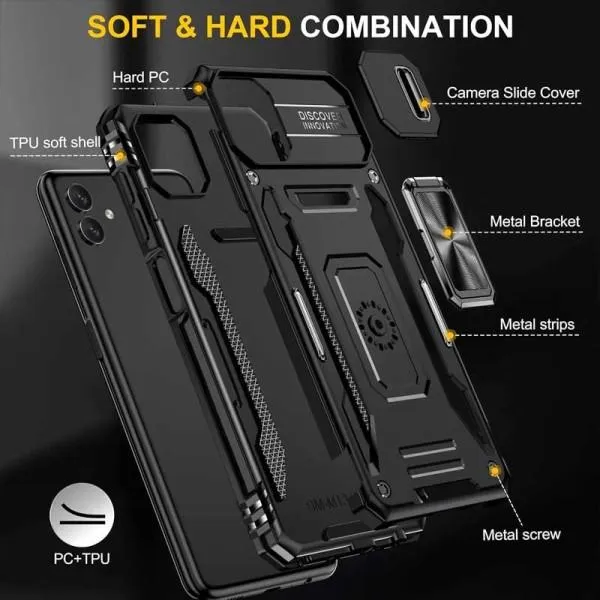 Ударопрочный чехол Camshield Army Ring для Samsung Galaxy A05 — Черный — фото 5
