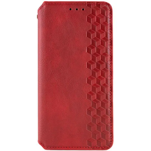 Шкіряний чохол-книжка GETMAN Cubic (PU) для Samsung Galaxy A08 / A07 4G — Червоний — фото 1
