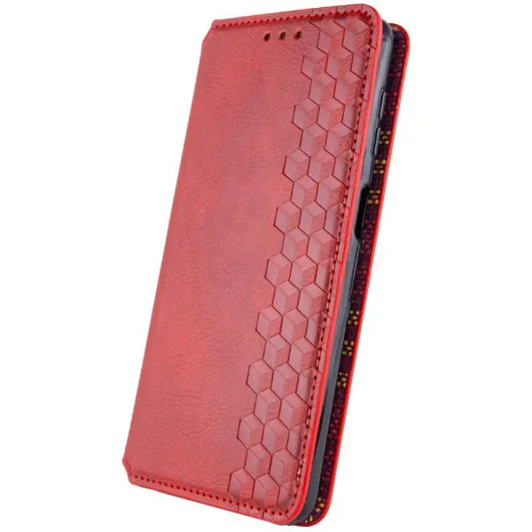 Шкіряний чохол-книжка GETMAN Cubic (PU) для Samsung Galaxy A08 / A07 4G — Червоний — фото 2