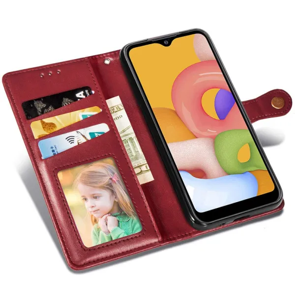 Шкіряний чохол-книжка GETMAN Gallant (PU) для Samsung Galaxy A08 / A07 4G — Червоний — фото 5