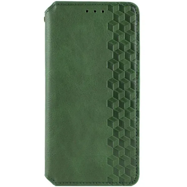 Шкіряний чохол-книжка GETMAN Cubic (PU) для Samsung Galaxy A08 / A07 4G — Зелений — фото 1