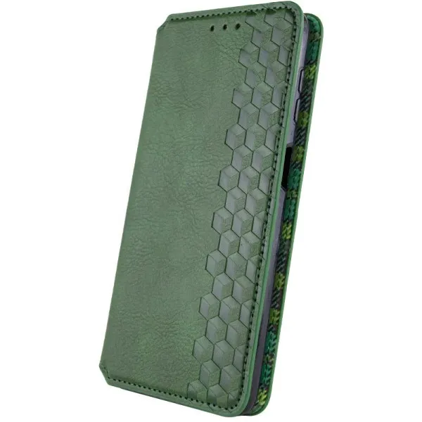 Шкіряний чохол-книжка GETMAN Cubic (PU) для Samsung Galaxy A08 / A07 4G — Зелений — фото 2