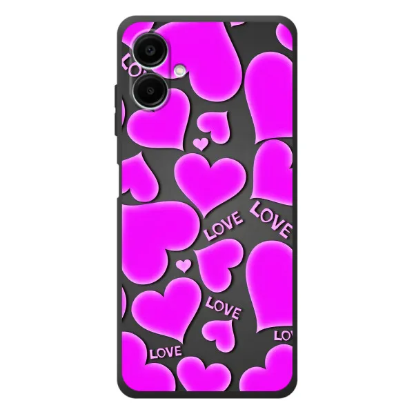 Чехол с принтом «Pink hearts» для Samsung Galaxy A08