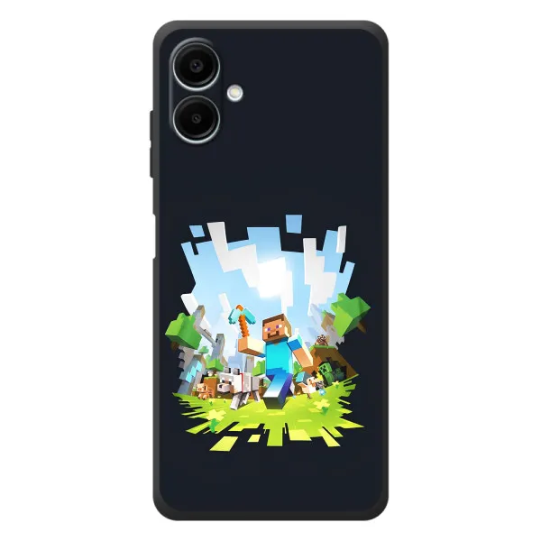 Чехол с принтом «персонажи Minecraft» для Samsung Galaxy A08