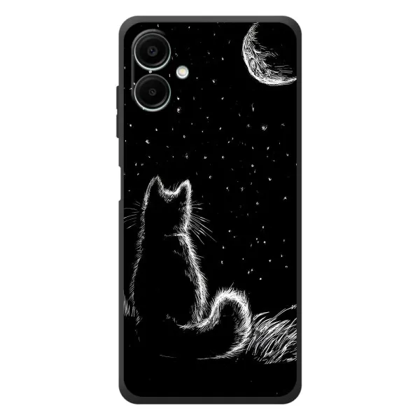 Чехол с принтом «Котик и луна» для Samsung Galaxy A08