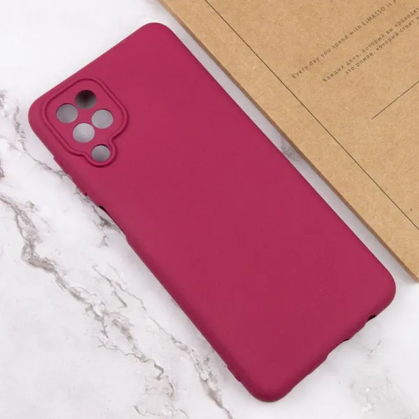Чохол TPU GETMAN Liquid Silk Full Camera для Samsung Galaxy A12 — Бордовий — фото 4