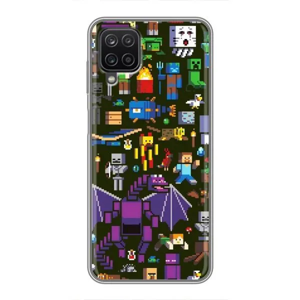 Чохол з принтом «Колаж Майнкрафт» для Samsung Galaxy A12 Чохол з принтом «Колаж Майнкрафт» для Samsung Galaxy A12