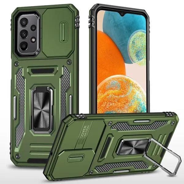 Ударопрочный чехол Camshield Army Ring для Samsung Galaxy A13 4G / A04s — Оливковый — фото 1