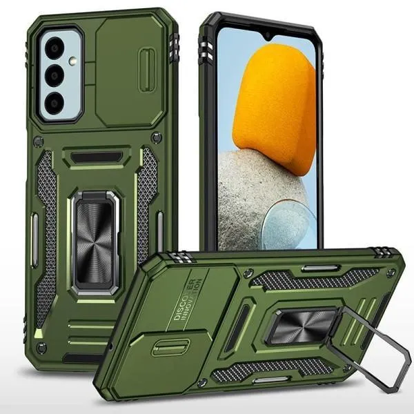 Ударопрочный чехол Camshield Army Ring для Samsung Galaxy A14 4G/5G — Оливковый — фото 1