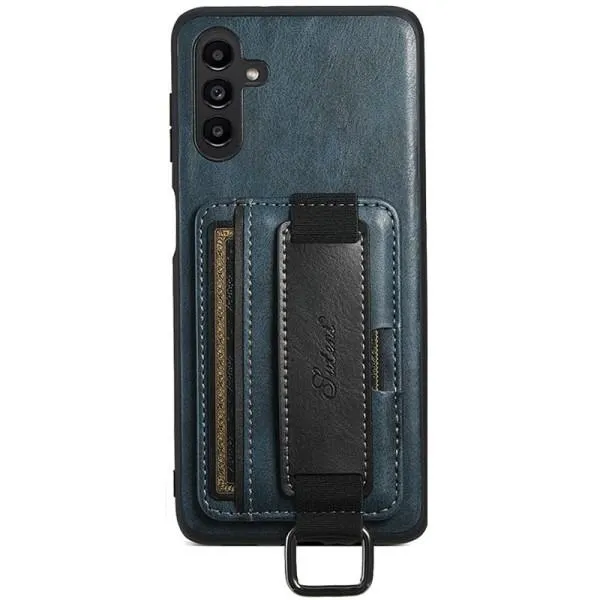Кожаный чехол Wallet case and straps для Samsung Galaxy A14 4G/5G — Синий — фото 1 Кожаный чехол Wallet case and straps для Samsung Galaxy A14 4G/5G — Синий — фото 1