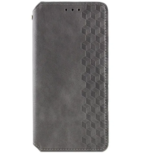 Кожаный чехол-книжка GETMAN Cubic (PU) для Samsung Galaxy A18 / A17 — Серый — фото 1 Кожаный чехол-книжка GETMAN Cubic (PU) для Samsung Galaxy A18 / A17 — Серый — фото 1