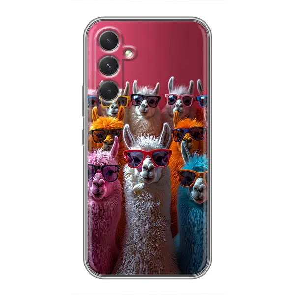 Чехол с принтом «Ламы в очках» для Samsung Galaxy A18 4G