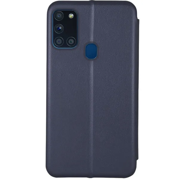 Кожаный чехол-книжка Classy для Samsung Galaxy A21s — Темно-синий — фото 2
