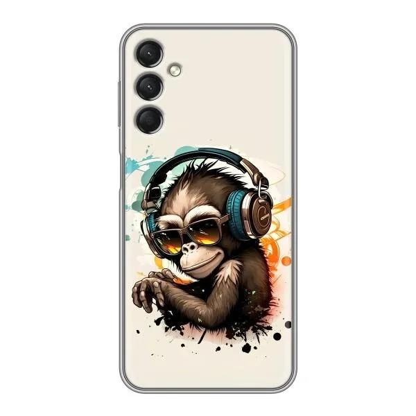 Чехол с принтом «Макака в наушниках» для Samsung Galaxy A24