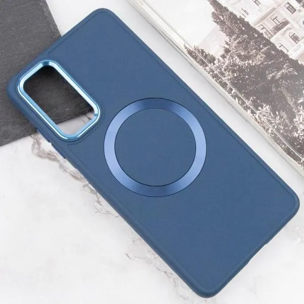 TPU чехол Bonbon Metal Style with Magnetic Fit для Samsung Galaxy A25 5G — Синий — фото 3