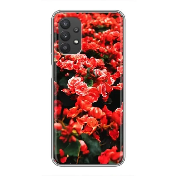 Чехол с принтом «Цветы красные» для Samsung Galaxy A32