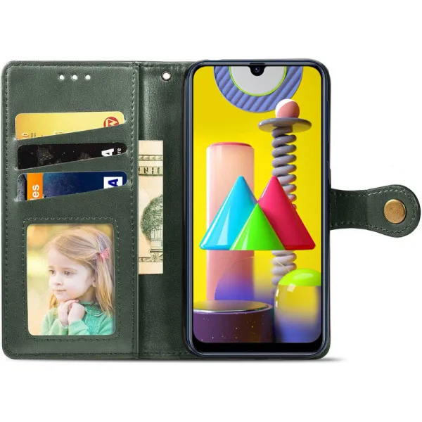 Кожаный чехол-книжка GETMAN Gallant (PU) для Samsung Galaxy A33 5G — Зеленый — фото 2