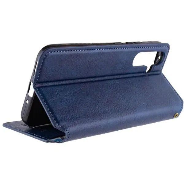 Кожаный чехол-книжка GETMAN Cubic (PU) для Samsung Galaxy A34 5G — Синий — фото 3 Кожаный чехол-книжка GETMAN Cubic (PU) для Samsung Galaxy A34 5G — Синий — фото 3