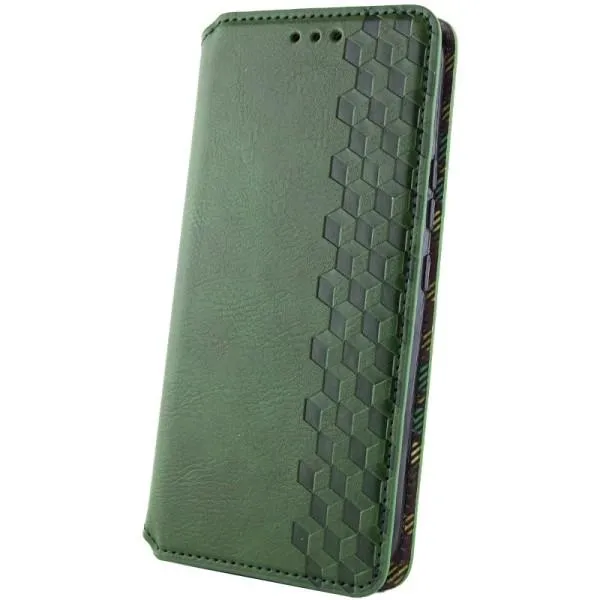 Кожаный чехол-книжка GETMAN Cubic (PU) для Samsung Galaxy A35 — Зеленый — фото 5