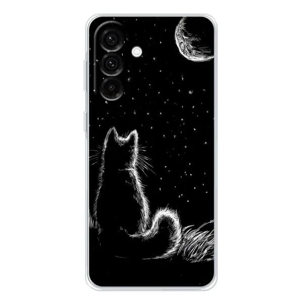 Чехол с принтом «Котик и луна» для Samsung Galaxy A37 Чехол с принтом «Котик и луна» для Samsung Galaxy A37
