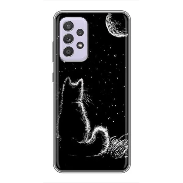 Чехол с принтом «Котик и луна» для Samsung Galaxy A52 Чехол с принтом «Котик и луна» для Samsung Galaxy A52