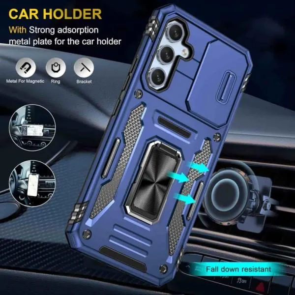 Ударопрочный чехол Camshield Army Ring для Samsung Galaxy A54 5G — Синий — фото 2