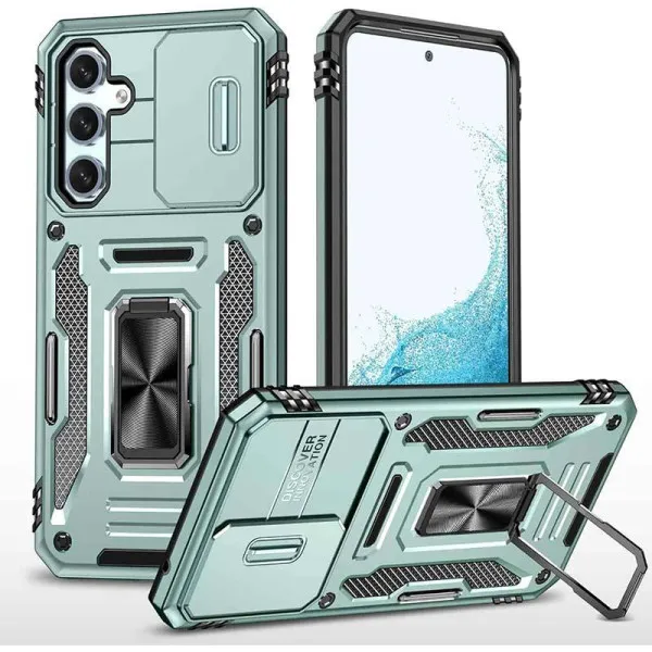 Ударопрочный чехол Camshield Army Ring для Samsung Galaxy A57 5G — Зеленый — фото 1