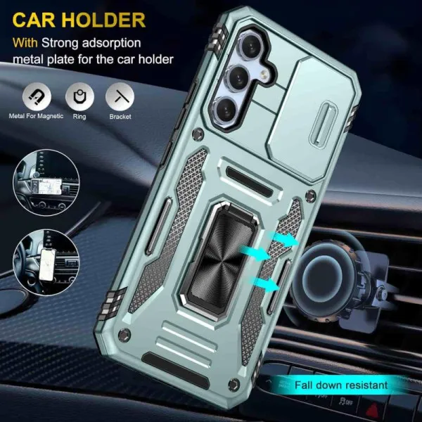 Ударопрочный чехол Camshield Army Ring для Samsung Galaxy A57 5G — Зеленый — фото 2