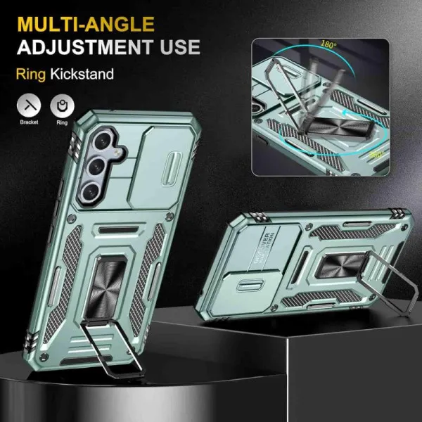 Ударопрочный чехол Camshield Army Ring для Samsung Galaxy A57 5G — Зеленый — фото 3