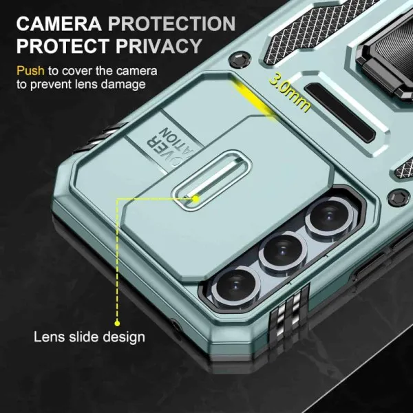Ударопрочный чехол Camshield Army Ring для Samsung Galaxy A57 5G — Зеленый — фото 4