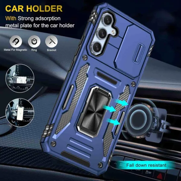 Ударопрочный чехол Camshield Army Ring для Samsung Galaxy A57 5G — Синий — фото 2
