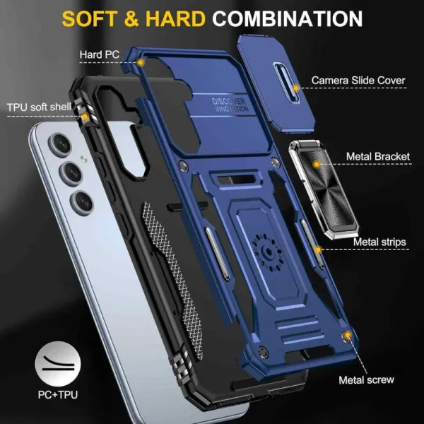 Ударопрочный чехол Camshield Army Ring для Samsung Galaxy A57 5G — Синий — фото 4