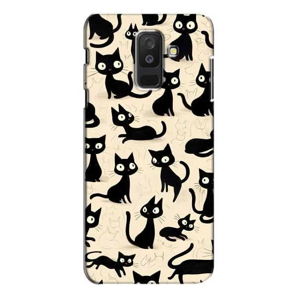 Чехол с принтом «Черные коты» для Samsung Galaxy A6 Plus 2018 (A605)