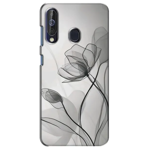 Чехол с принтом «Черные цветы» для Samsung Galaxy A60 2019 (A605F)