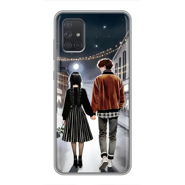 Чехол с принтом «Уэнздей и Тайлер» для Samsung Galaxy A72 Чехол с принтом «Уэнздей и Тайлер» для Samsung Galaxy A72