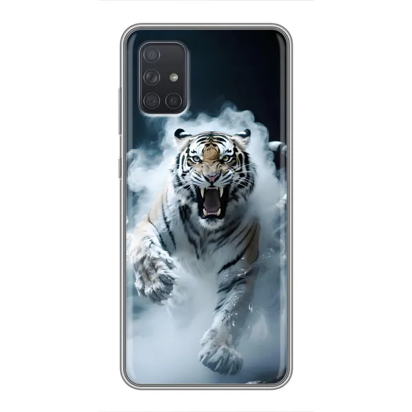 Чехол с принтом «Белый тигр в дыму» для Samsung Galaxy A72 Чехол с принтом «Белый тигр в дыму» для Samsung Galaxy A72